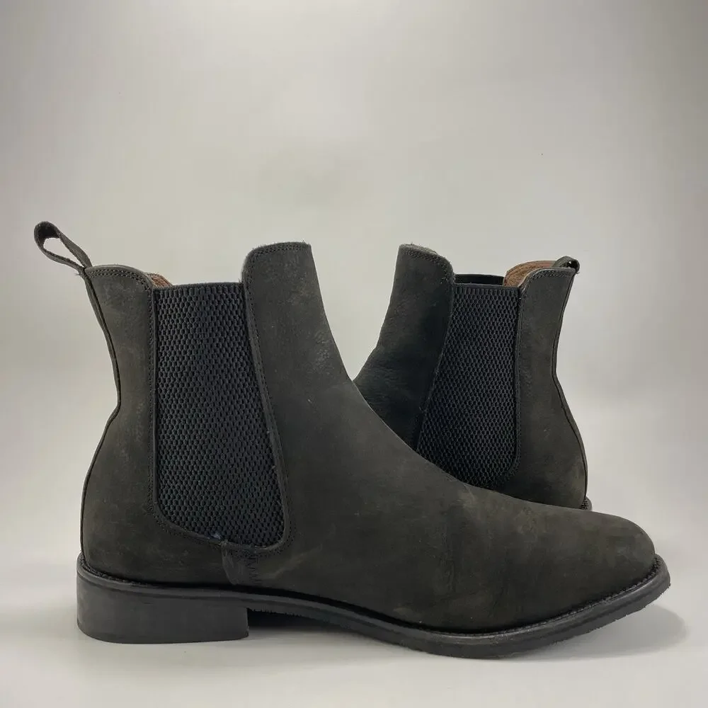 Hari Mari Midland Chelsea Boots Men Size 10 Brown Nubuck Ankle Slip On